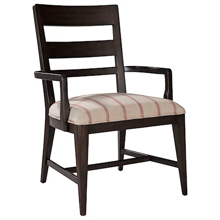 Hillside Ladderback Arm Chair with Upholstered Seat